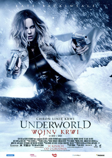 Przód ulotki filmu 'Underworld: Wojny Krwi'