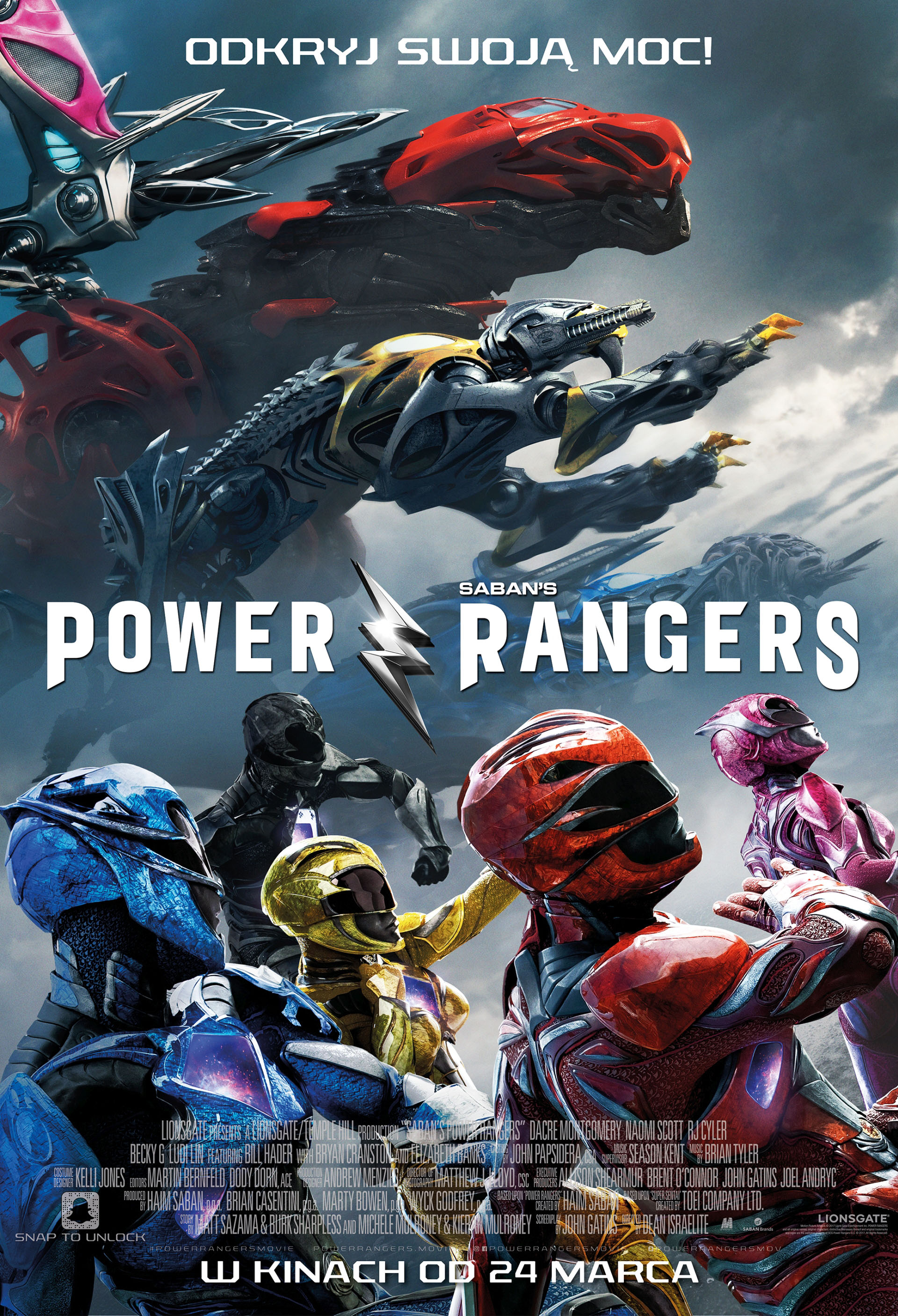 Polski plakat filmu 'Power Rangers'