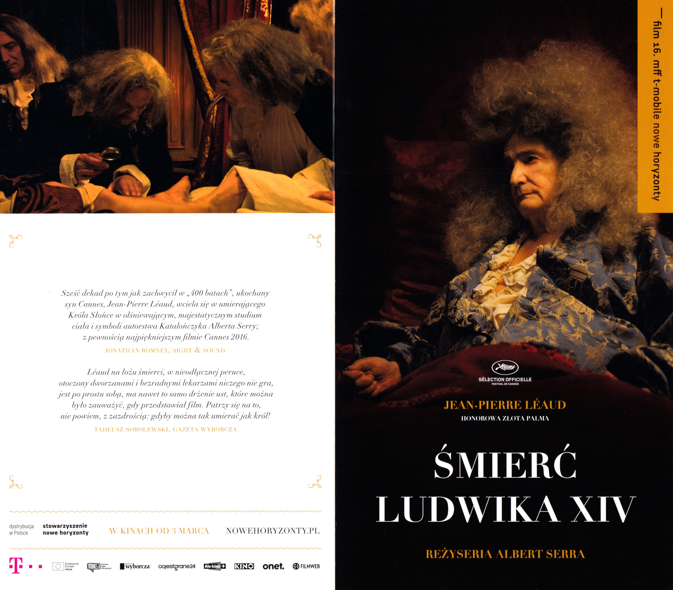 Ulotka filmu 'Śmierć Ludwika XIV (przód)'