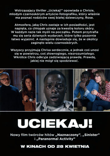 Tył ulotki filmu 'Uciekaj!'