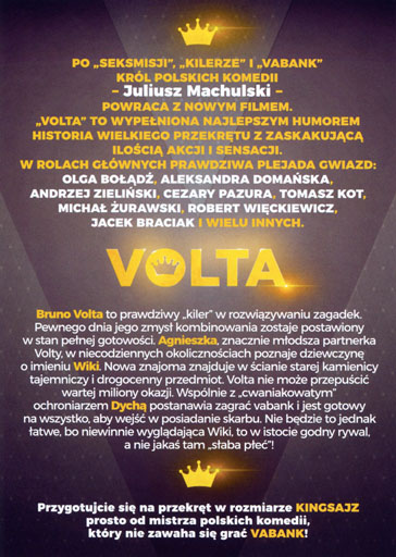 Tył ulotki filmu 'Volta'