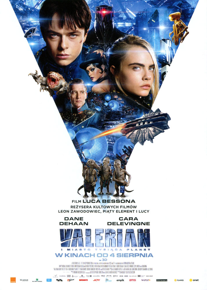 Ulotka filmu 'Valerian i Miasto Tysiąca Planet (przód - wersja B)'