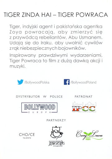 Tył ulotki filmu 'Tiger Powraca'