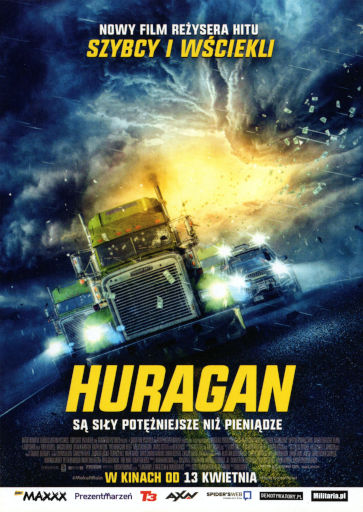 Przód ulotki filmu 'Huragan'