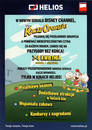 Tył ulotki filmu 'Kacze Opowieści'