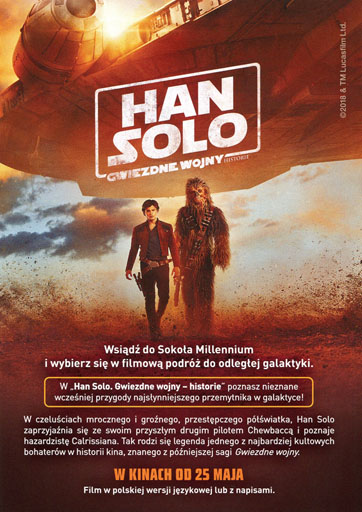 Tył ulotki filmu 'Han Solo. Gwiezdne Wojny - Historie'