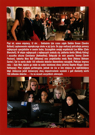 Tył ulotki filmu 'Ocean’s 8'