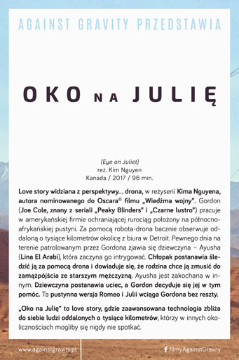 Tył ulotki filmu 'Oko Na Julię'