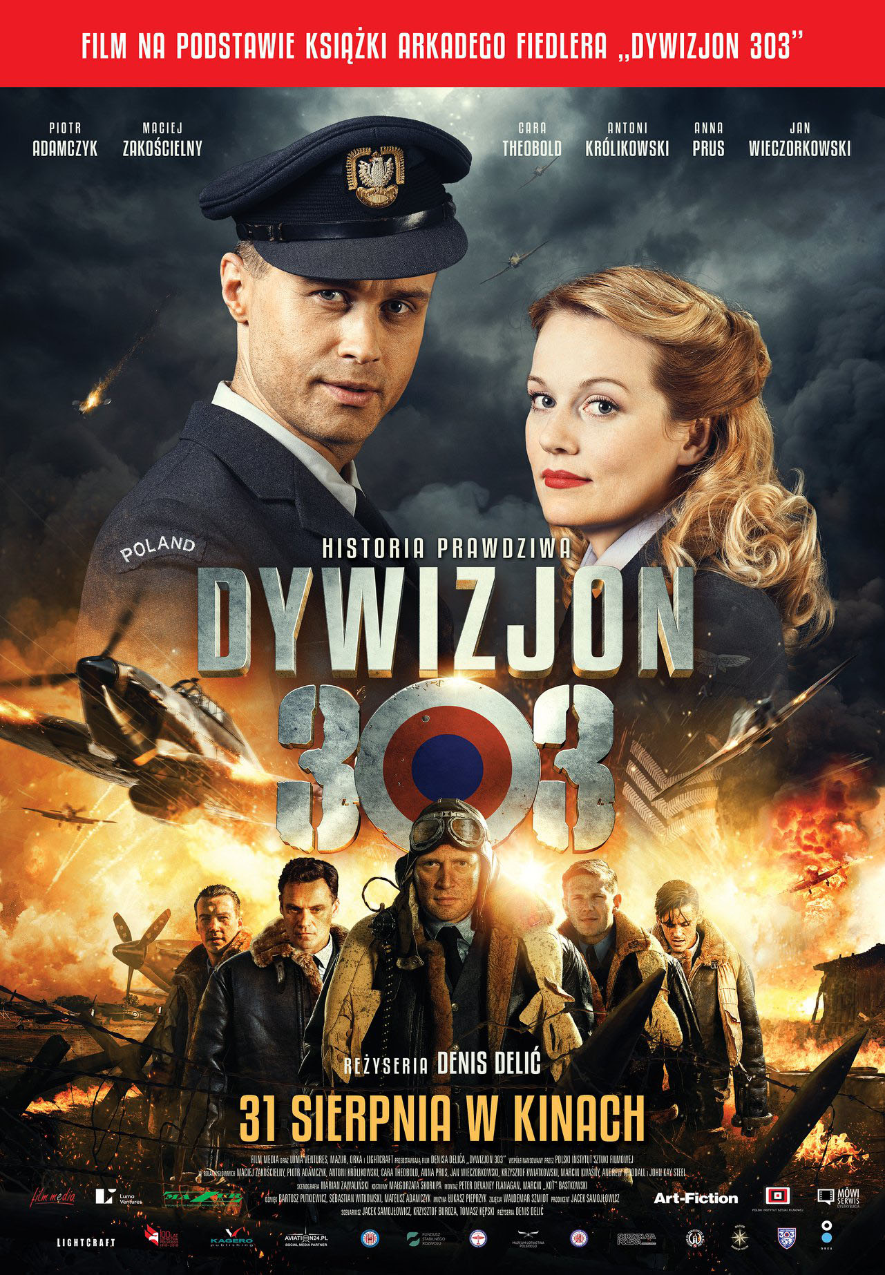 Polski plakat filmu 'Dywizjon 303. Historia Prawdziwa'