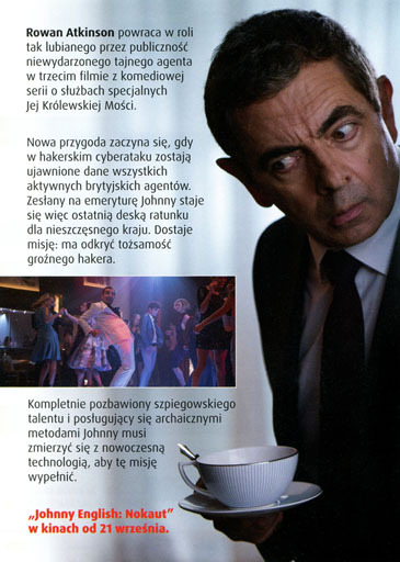 Tył ulotki filmu 'Johnny English: Nokaut'