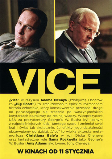 Tył ulotki filmu 'Vice'