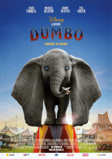 Przód ulotki filmu 'Dumbo'