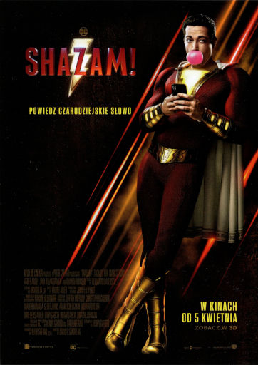 Przód ulotki filmu 'Shazam!'