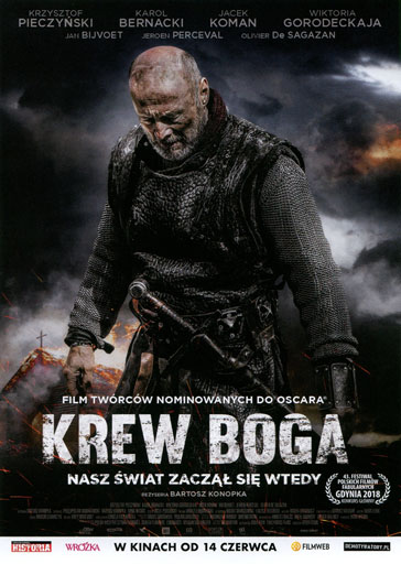 Przód ulotki filmu 'Krew Boga'