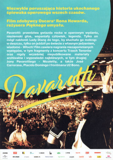 Tył ulotki filmu 'Pavarotti'