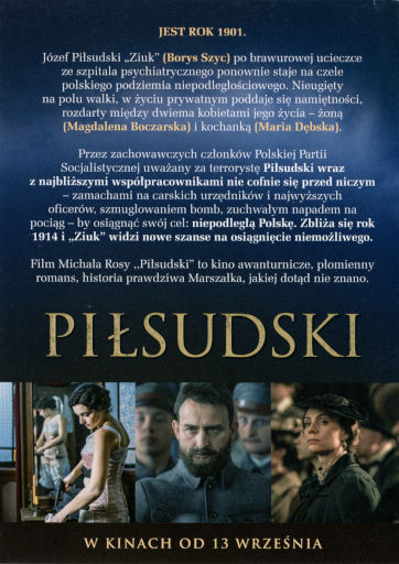 Tył ulotki filmu 'Piłsudski'