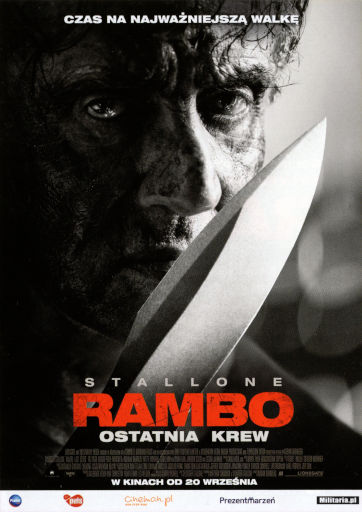 Przód ulotki filmu 'Rambo: Ostatnia Krew'