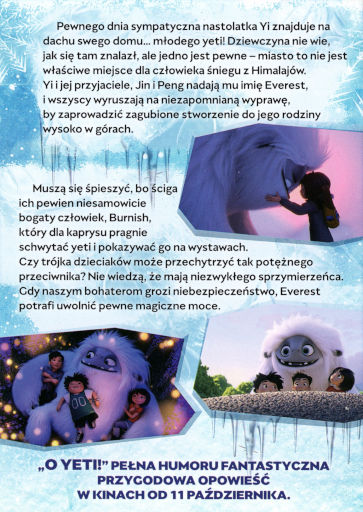 Tył ulotki filmu 'O Yeti!'