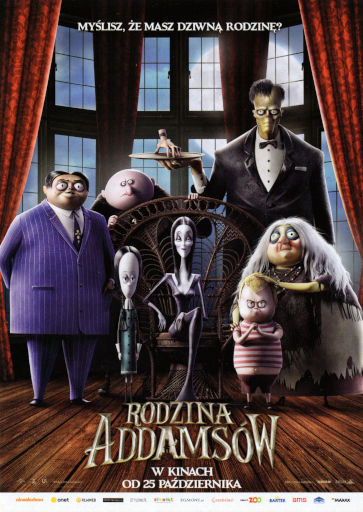 Przód ulotki filmu 'Rodzina Addamsów'