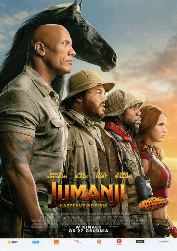 Przód ulotki filmu 'Jumanji: Następny Poziom'