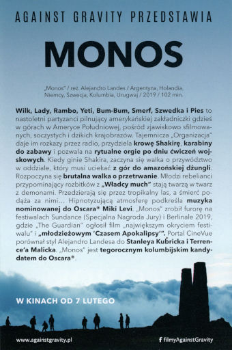 Tył ulotki filmu 'Monos'