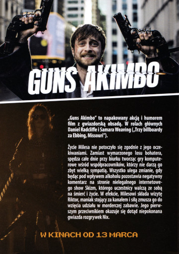 Tył ulotki filmu 'Guns Akimbo'