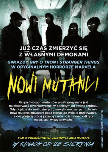 Tył ulotki filmu 'Nowi Mutanci'