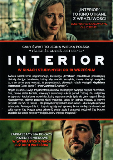 Tył ulotki filmu 'Interior'