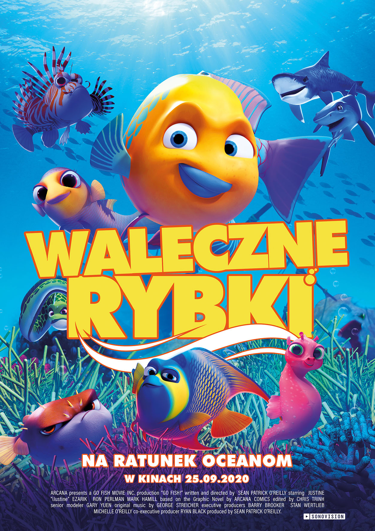 Polski plakat filmu 'Waleczne Rybki'