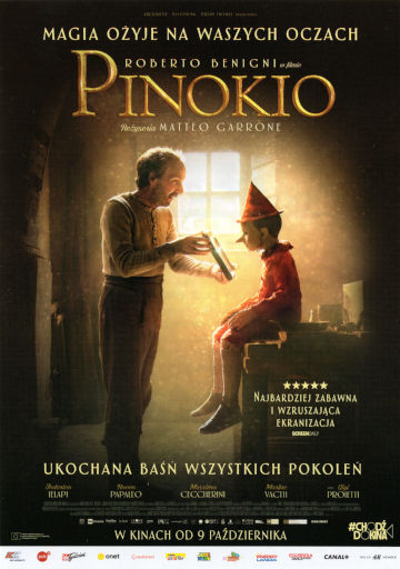 Przód ulotki filmu 'Pinokio'