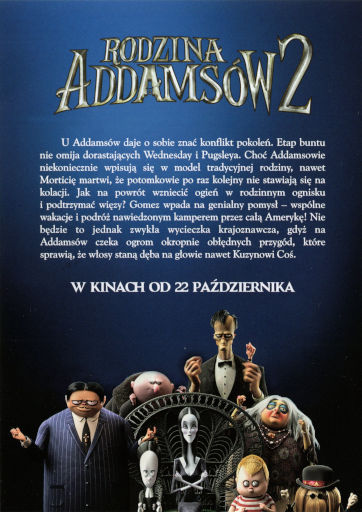 Tył ulotki filmu 'Rodzina Addamsów 2'