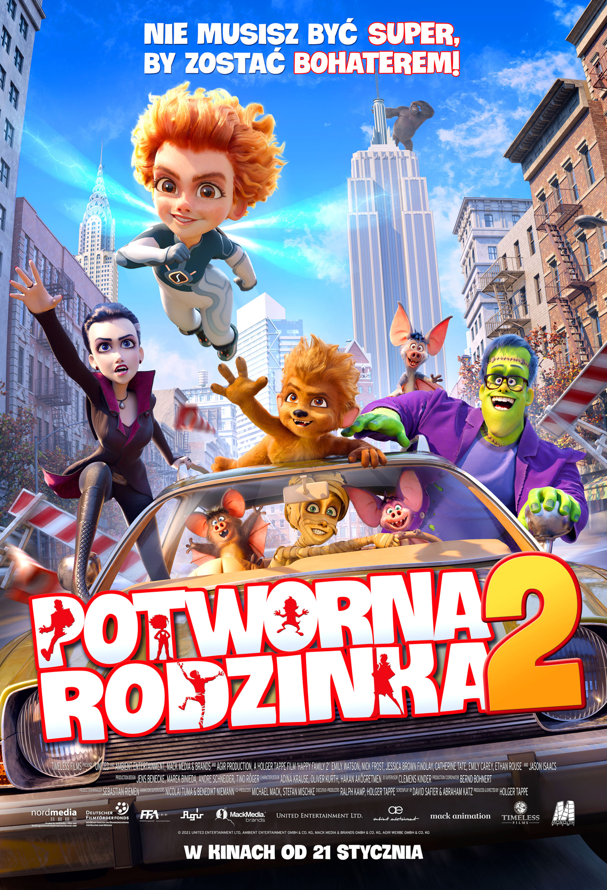 Polski plakat filmu 'Potworna rodzinka 2'