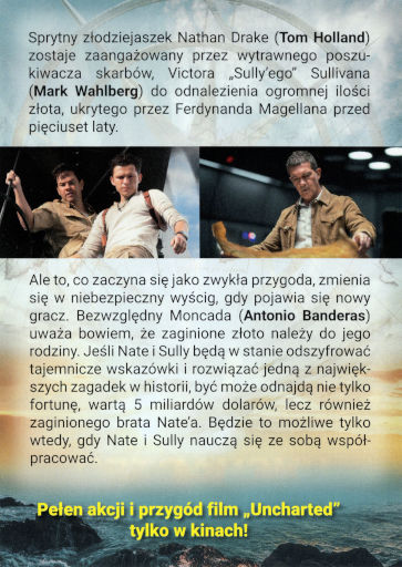 Tył ulotki filmu 'Uncharted'