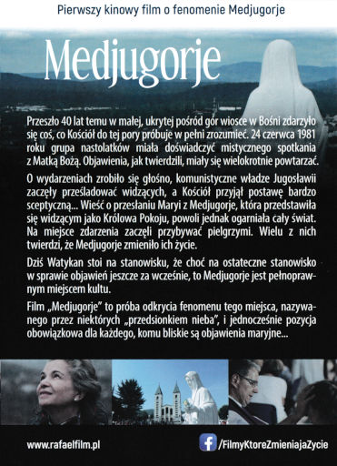 Tył ulotki filmu 'Medjugorje'