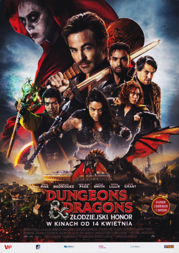 Przód ulotki filmu 'Dungeons & Dragons: Złodziejski Honor'