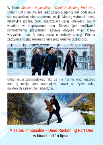 Tył ulotki filmu 'Mission: Impossible – Dead Reckoning Part One'