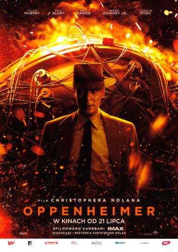 Przód ulotki filmu 'Oppenheimer'