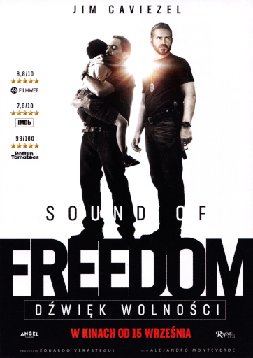 Przód ulotki filmu 'Sound Of Freedom. Dźwięk Wolności'