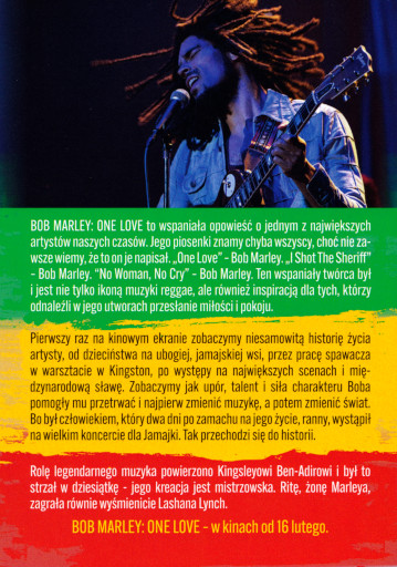 Tył ulotki filmu 'Bob Marley: One Love'