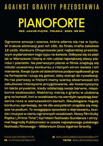 Tył ulotki filmu 'Pianoforte'