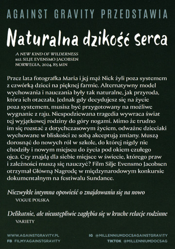 Tył ulotki filmu 'Naturalna Dzikość Serca'