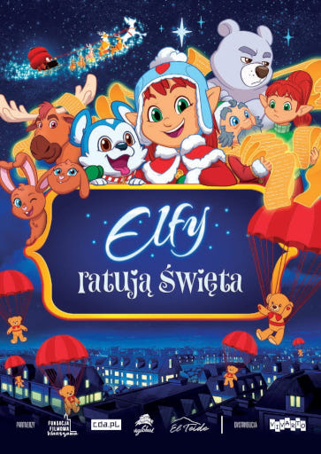 Przód ulotki filmu 'Elfy Ratują Święta'