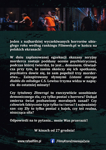 Tył ulotki filmu 'Złowrogi'