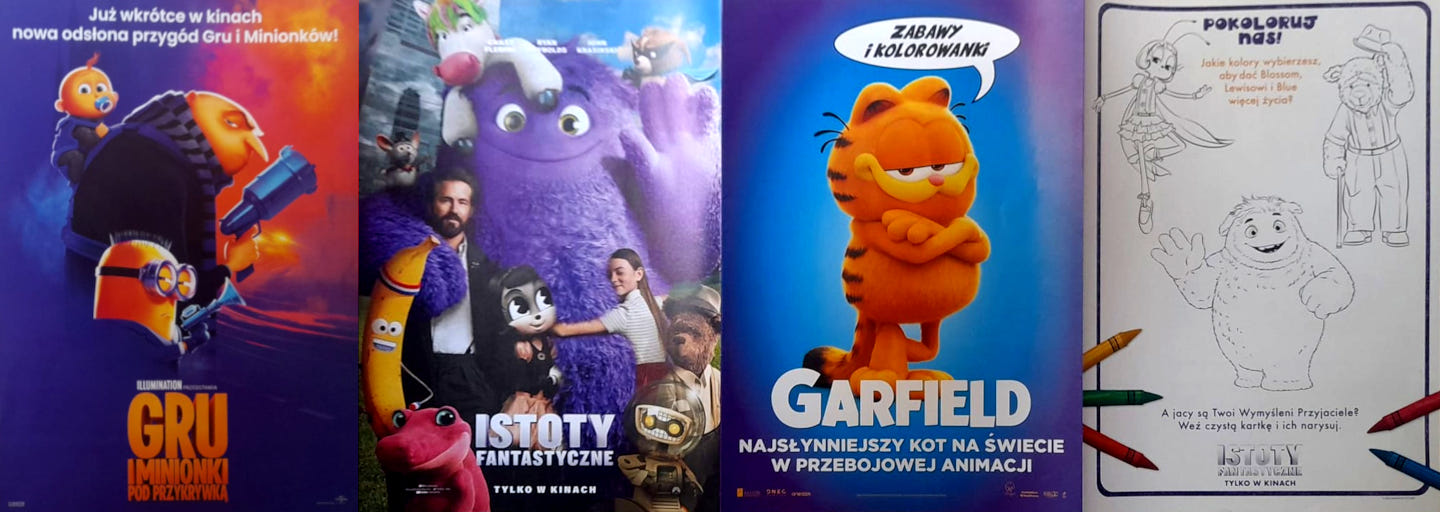 Przód ulotki filmu 'Garfield / Istoty fantastyczne / Gru i Minionki: Pod przykrywką'