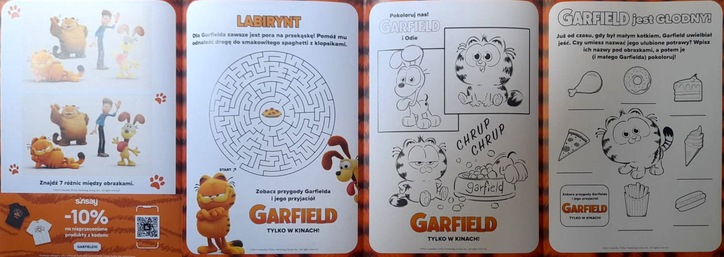 Tył ulotki filmu 'Garfield / Istoty fantastyczne / Gru i Minionki: Pod przykrywką'