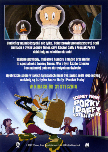 Tył ulotki filmu 'Looney Tunes: Porky i Daffy ratują świat'