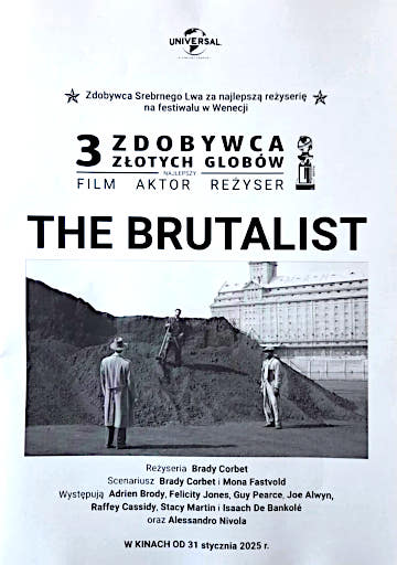 Przód ulotki filmu 'The Brutalist'