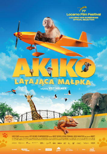 Polski plakat filmu 'Akiko. Latająca małpka'